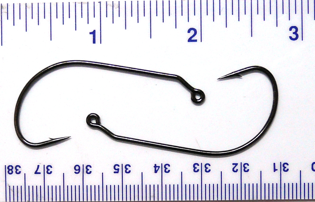 Mustad W37754NP-RB Red Wide Gap Weedless Hooks Size 1/0 Jagged Tooth Tackle